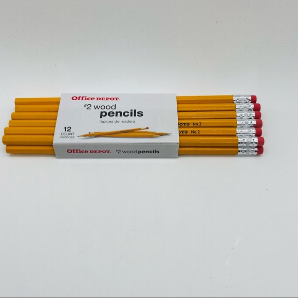 NWT Office Depot® Brand Wood Pencils, #2 Lead, Medium, Pack of 12 - Picture 8 of 8
